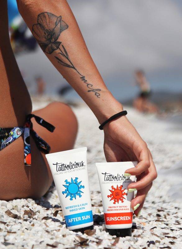 crema solare tatuaggio