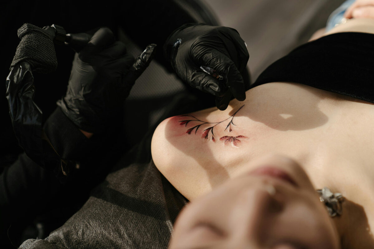 tatuaggio floreale watercolor